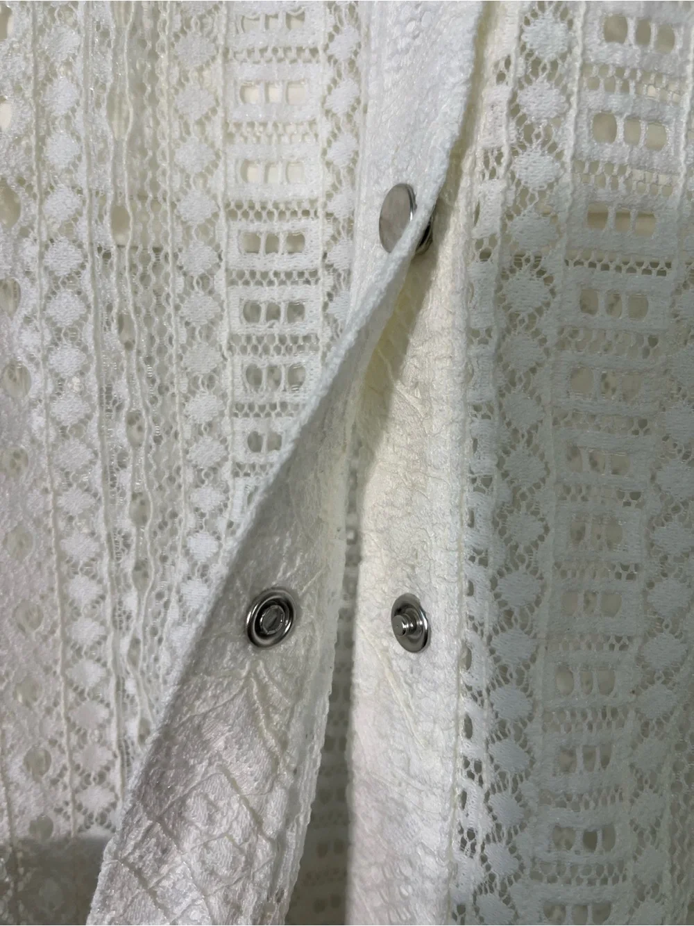 BCBGMaxAzria Harper White Lace Maxi Skirt Size 2 Cotton Snap Button Front NEW